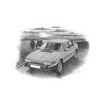 Rover SD1 Mk2 (Light Shading) Personalised Portrait in Black and White - RO2003BW
